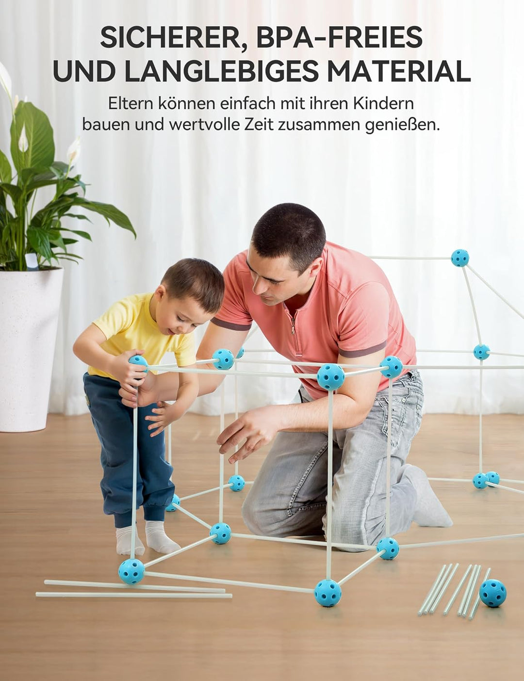 besrey Höhle Bauen Kinder – 144PCS Konstruktionsspielzeug mit Wurfspiel, Kinder Höhle, Outdoor Garte