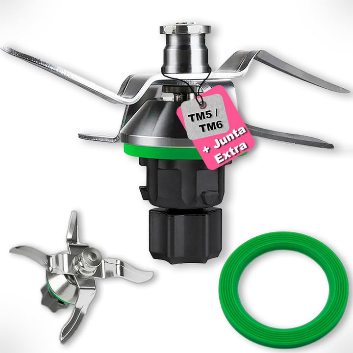 Mixmesser für Vorwerk Thermomix TM5 &amp; TM6 inkl. 2 Ersatz-Dichtungen, Edelstahl SUS420 – Hochwertiges