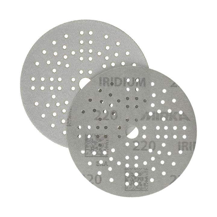 Mirka Iridium Premium-Schleifpapier Ø 125mm Klett 89-Loch, Korn 220, 100 Stk / Zum Schleifen von Lac