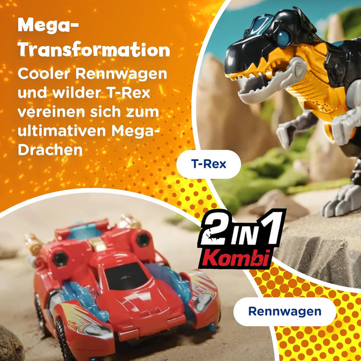Vtech Switch and Go Dinos - Combo Mega Drache – 2-in-1 Dino-Rennwagen-Transformer mit über 60 Sound-
