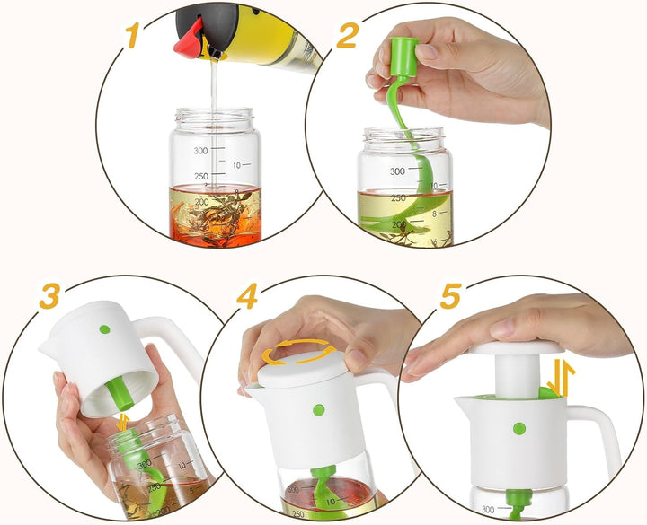 Vucchini Salatdressing-Mischflasche 300ml /10oz Pressbecher für Saftaufbewahrung Ketchup Grün, Grün