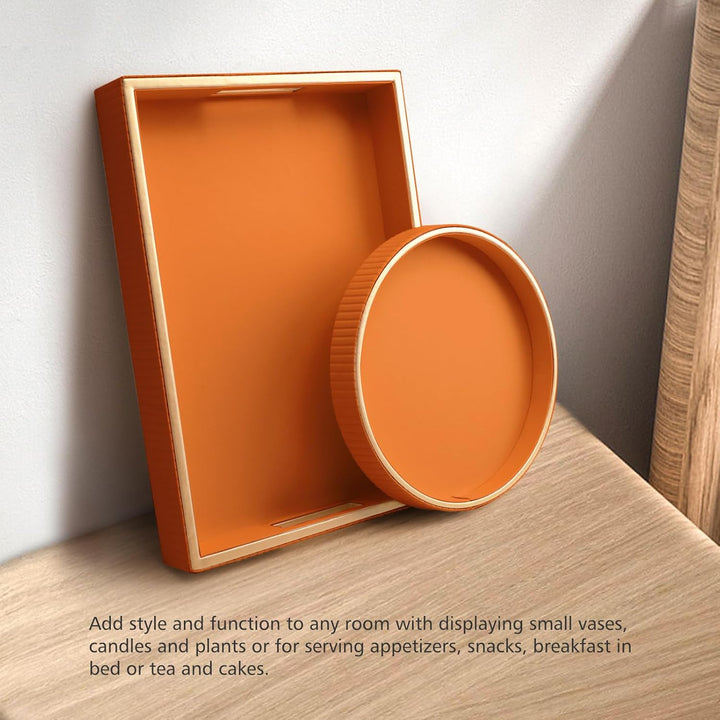 SANZIE Ledertablett, Schreibtisch-Aufbewahrung, Organizer, Premium-Serviertablett, dekoratives Table
