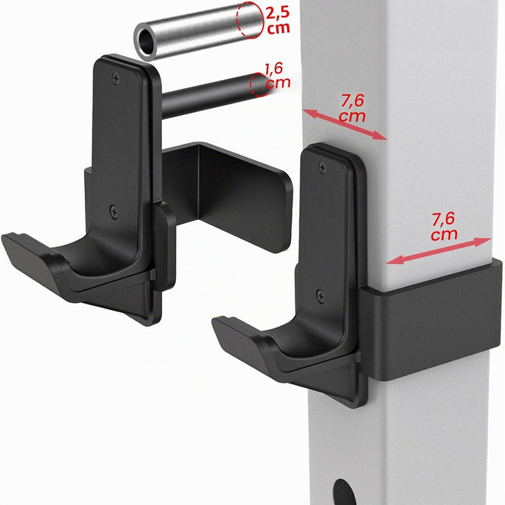 Kipika J-Haken für Power Rack – Unterseite verstärkte Stahlhaken mit Gummiauflage – 2 Stück C: für 3