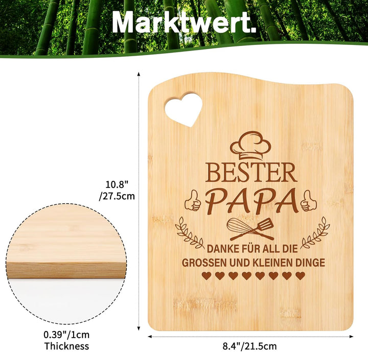 Papa Geschenk, Bambus Schneidebrett Geschenke für Bester Papa zum Geburtstag Weihnachten Ostern, Geb