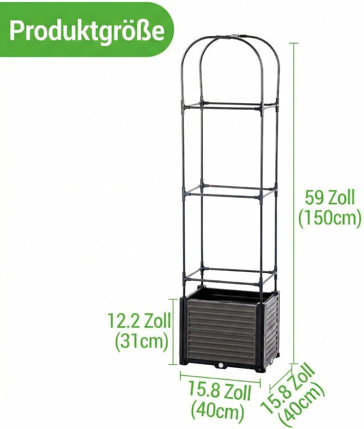 150cm Tomatentopf mit Rankgitter 2Stk, Selbstbewässerung Tomatenkübel mit Wasserspeicher, Gross Toma