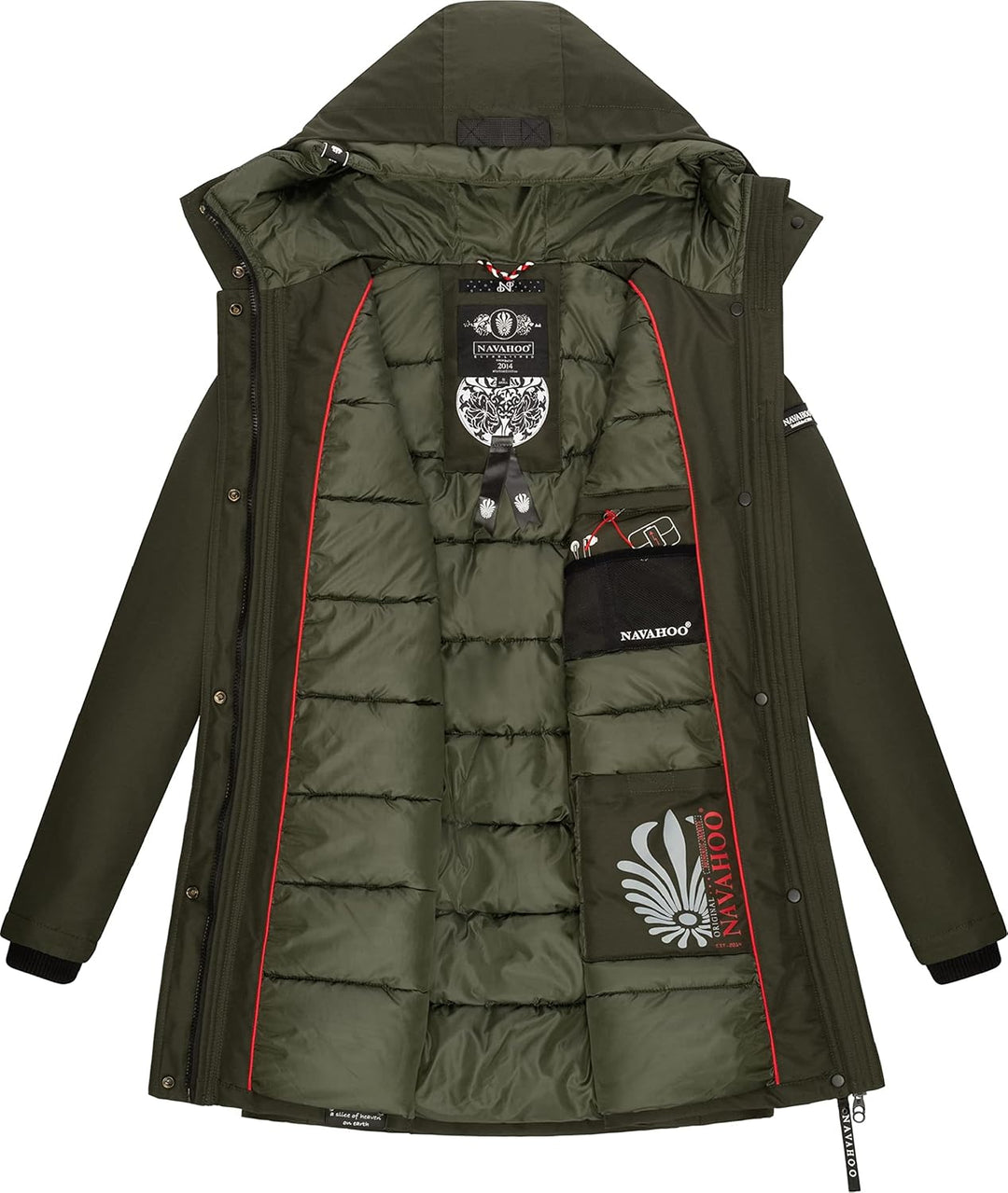 Navahoo Damen Warmer Winter Kurzmantel Blizzardstorm XS-3XL XS Olive, XS Olive
