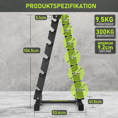 PhysKcal Kurzhantel Rack,Hantelablage für Kurzhanteln, Strapazierfähiger Stah,250kg/300kg Belastbark