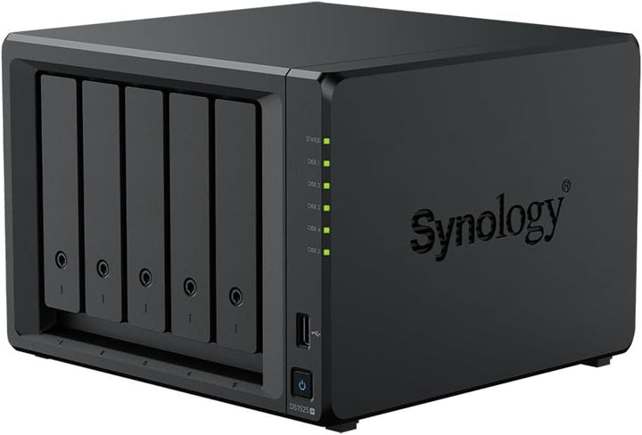 Synology Diskstation NAS DS1525+ 50TB Bestpreis Festplatten (5X 10TB) 5 Bay Plus Serie mit Ryzen R16