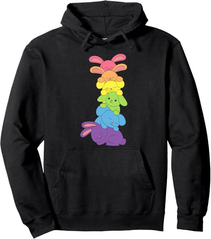 LGBT Regenbogen Gay Pride Flagge Kawaii Bunny Pullover Hoodie