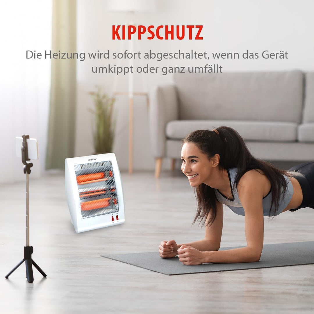 alpina Elektroheizung LQ002 - Heizkörper mit Griff - Tragbarer Elektroheizkörper - mit 2 Heizstufen