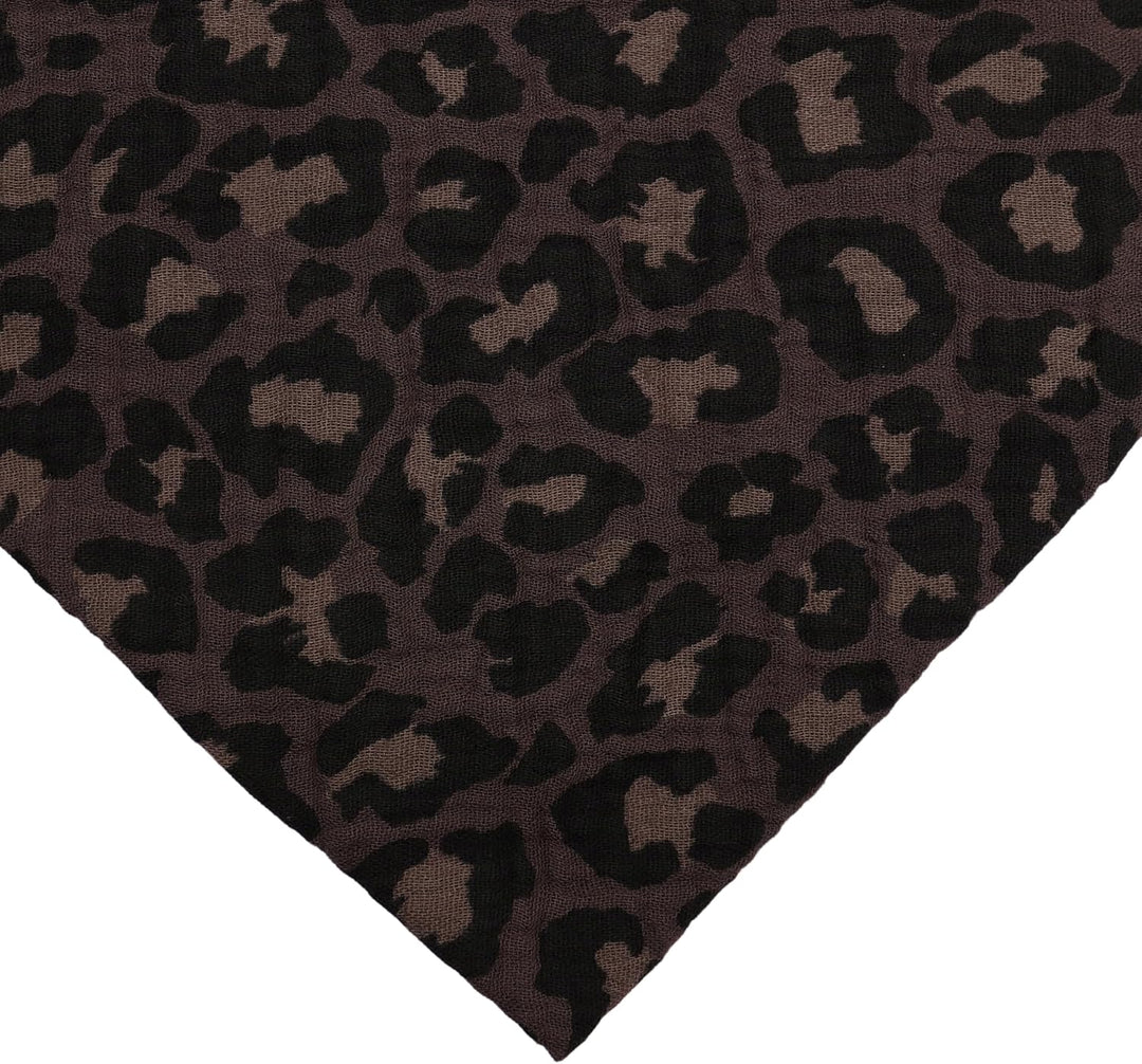 MIRROSI Damen Musselin Halstuch Made in Italy mit Leoprint oder Unifarben – Leichtes Dreieckstuch fü