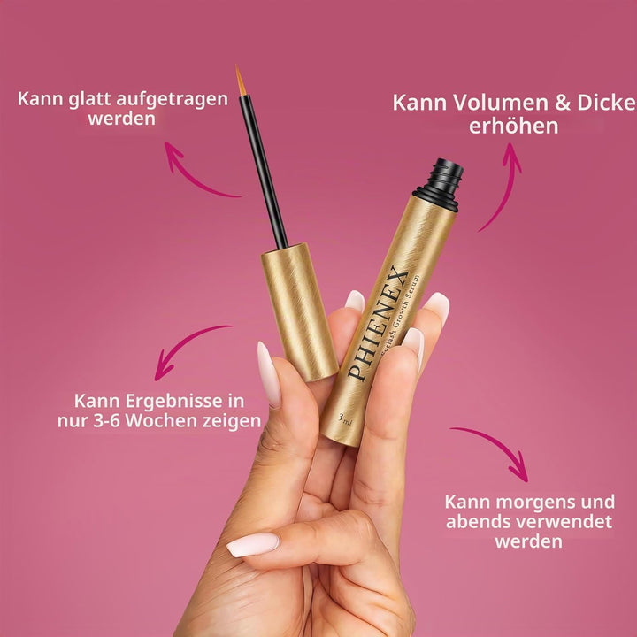 PHIENEX 2026 New Version Wimpernserum – ohne Hormone & vegan – Lash Serum für längeres, dichteres, v