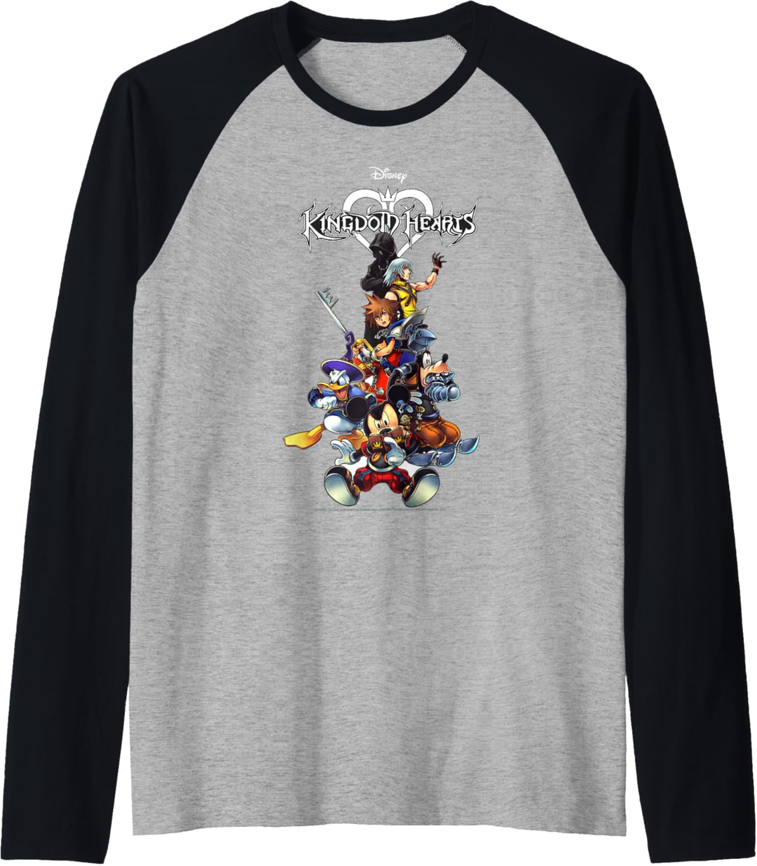 Disney Kingdom Hearts Group Shot Action Pose Logo Raglan