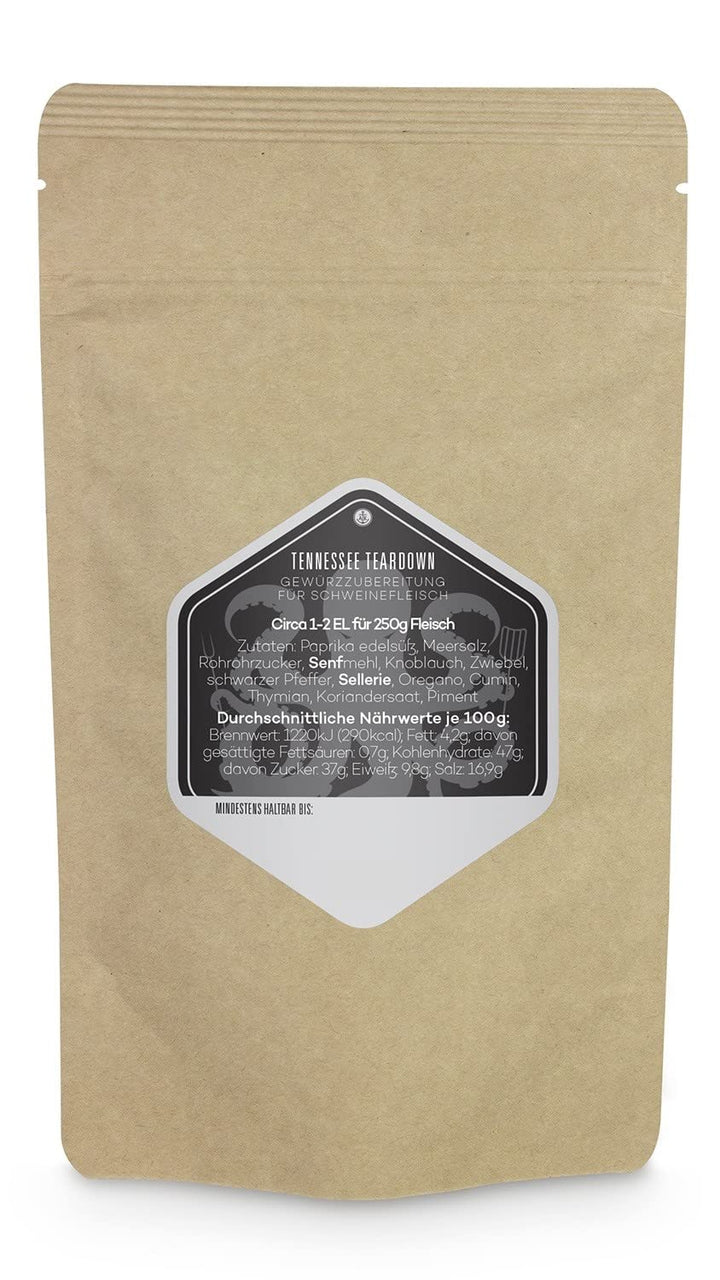 Ankerkraut Tennessee Teardown, BBQ-Rub, Gewürz zum Grillen von Feisch, leicht scharf, rauchiger Gesc
