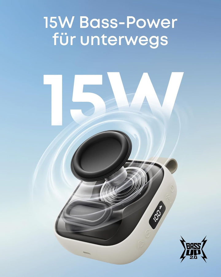 soundcore Boom Go 3i by Anker, tragbarer Lautsprecher mit 15W Sound, 24h Spielzeit, BassUp 2.0, Lade
