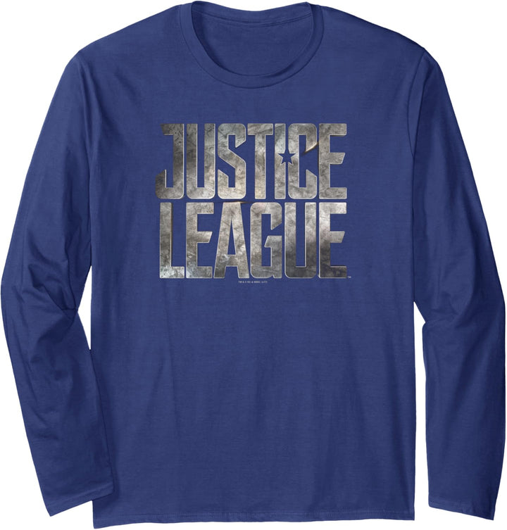Justice League Movie Metal Logo Langarmshirt