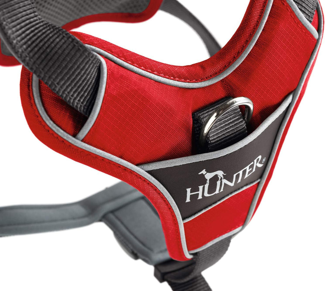 Hunter DIVO Hundegeschirr, L-XL, 79-107 cm, rot/grau 79 - 107 cm rot/grau, 79 - 107 cm rot/grau