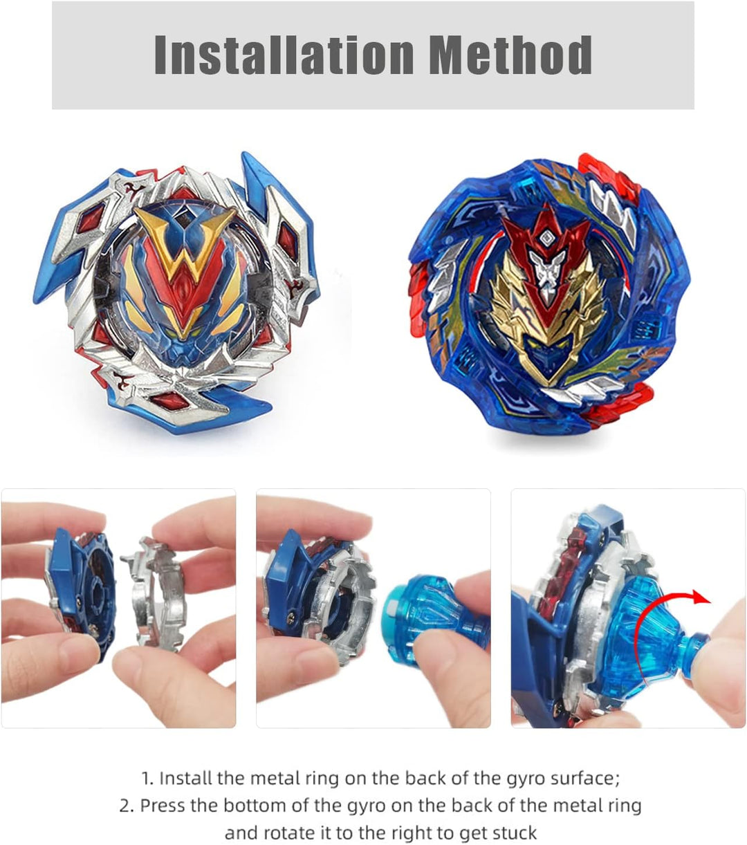 Valkyrie 8er Bey Kampfkreisel mit Handtasche Metal Fusion Blade Kreisel Set, mit Griff (Upgrade) 8in