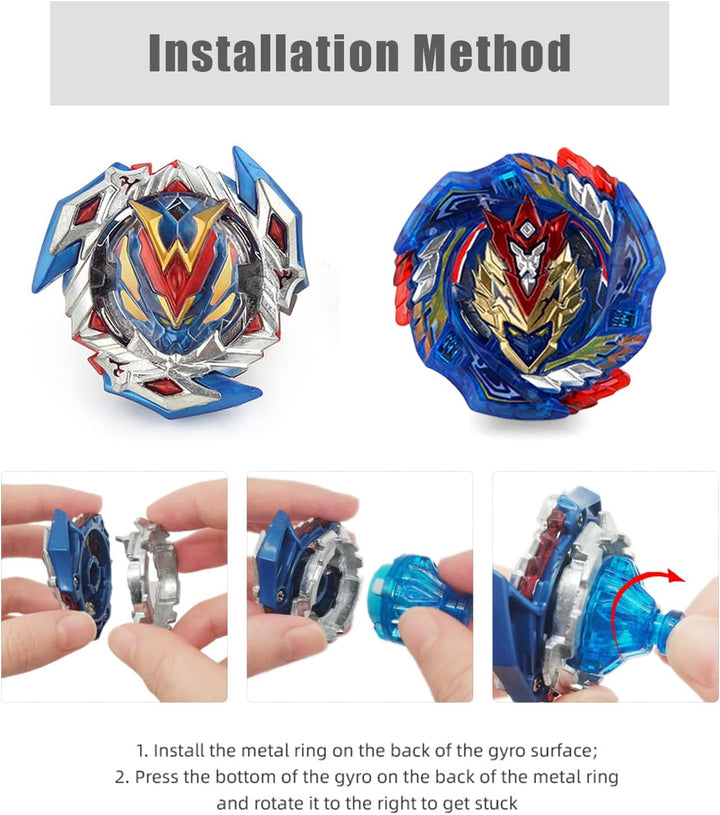 Valkyrie 8er Bey Kampfkreisel mit Handtasche Metal Fusion Blade Kreisel Set, mit Griff (Upgrade) 8in