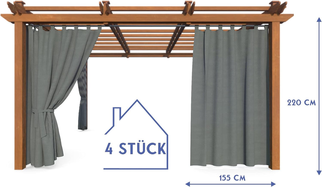 HOME DEKO Terrassenvorhang, Wasserdichter Gartenvorhang für Terrasse, Balkon, Pergola & Pavillon, Sc
