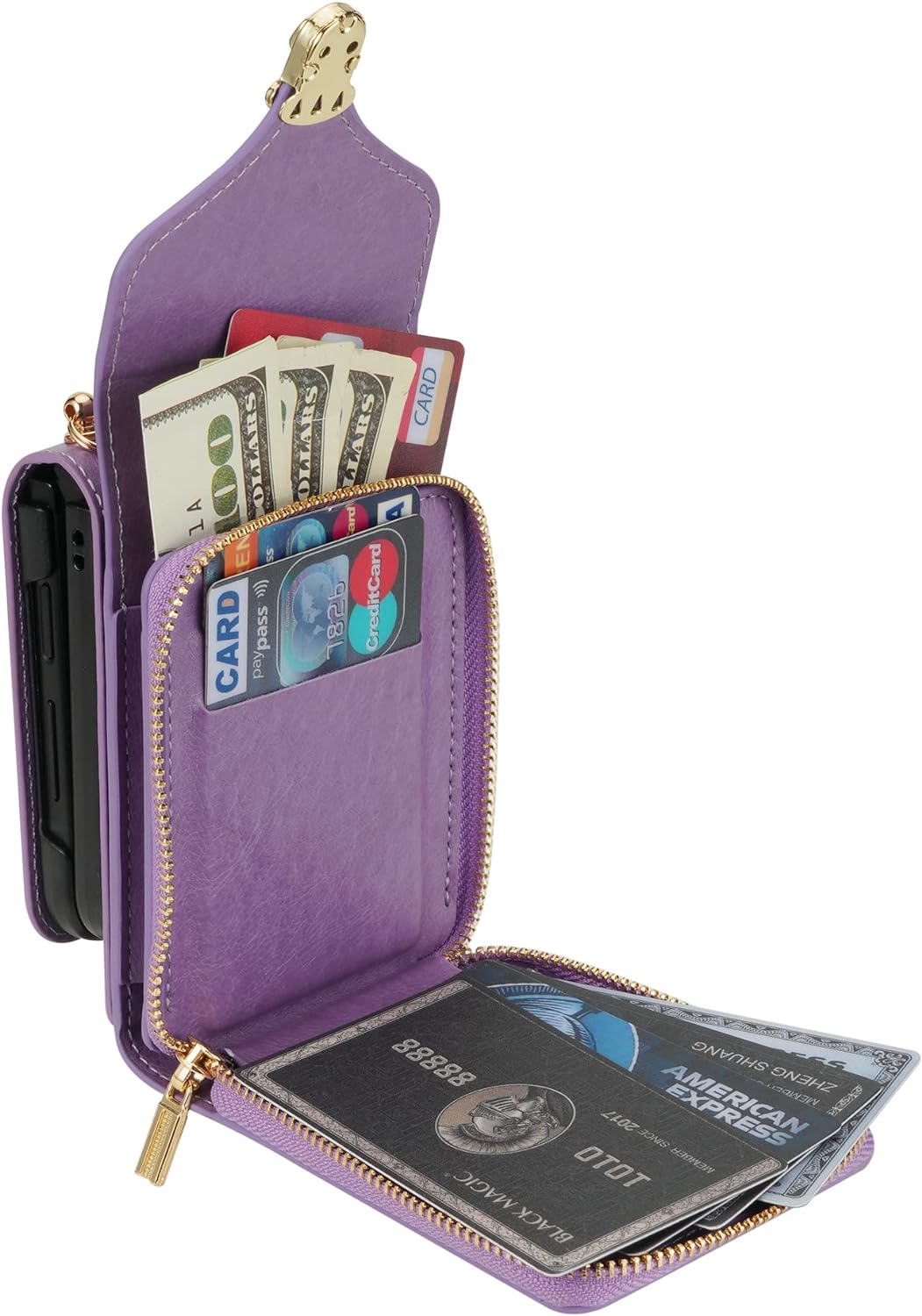 UDBKKDX Brieftasche Handyhülle für Samsung Galaxy Z Flip 4, Schnalle Frauen Mattes Leder hülle mit B