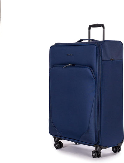 Stratic Mix Koffer Weichschale Reisekoffer Trolley Rollkoffer gross, TSA Kofferschloss, 4 Rollen, Er