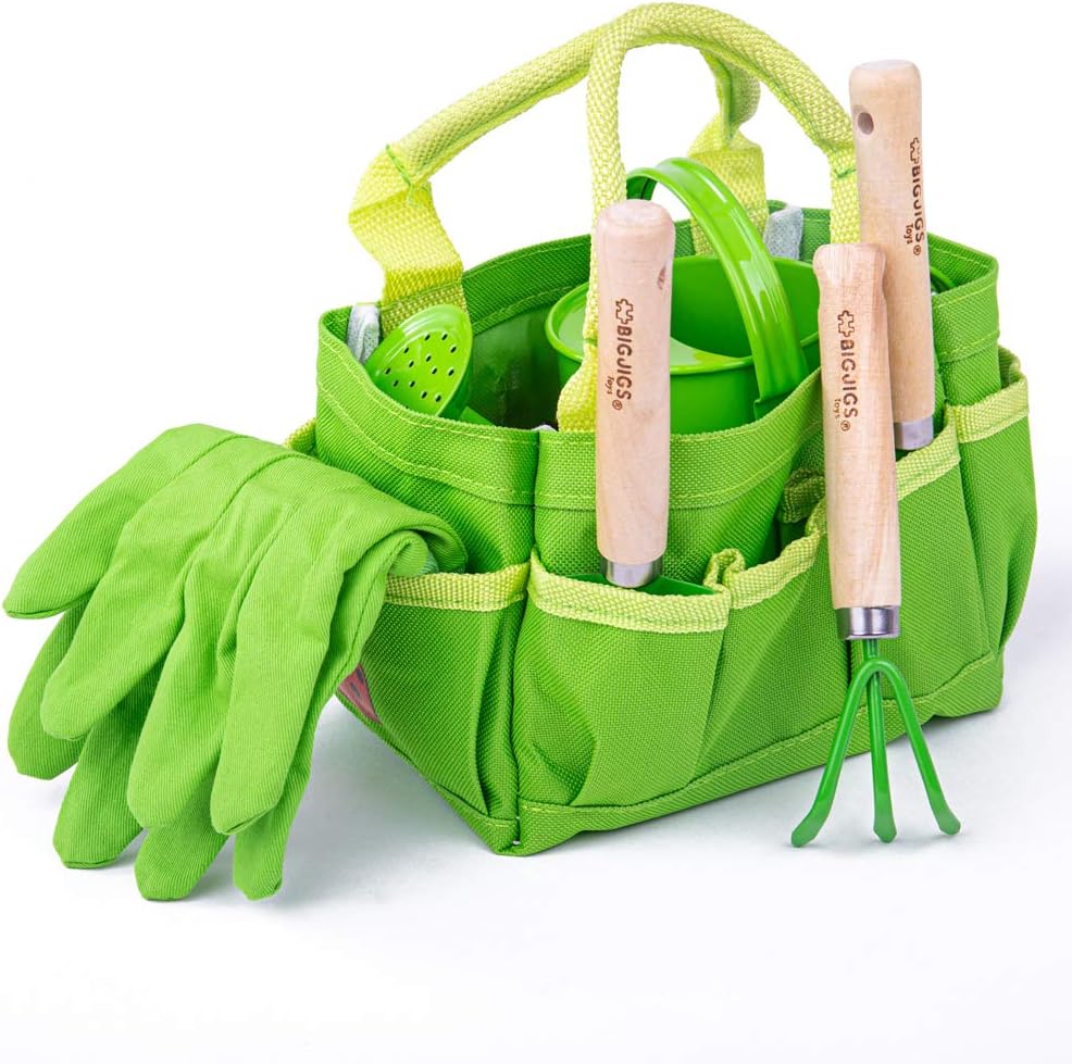 Bigjigs Toys Kleine Tragetasche mit Gartenwerkzeugen