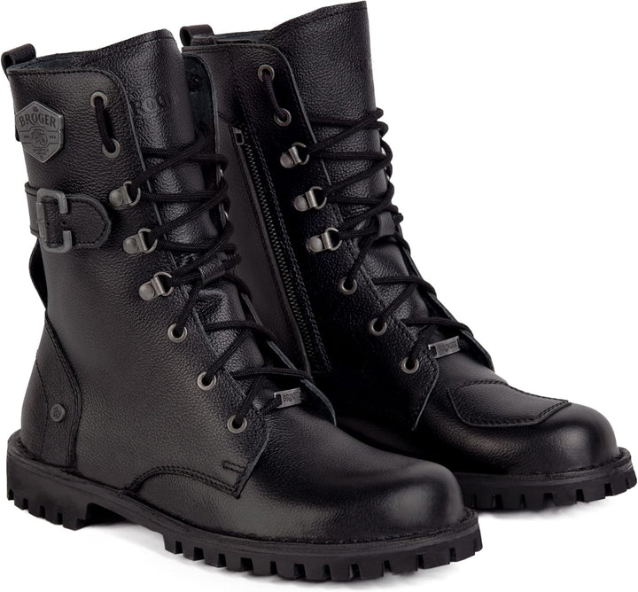 BROGER Ohio Motorradstiefel | Rindsleder | SAS-TEC Knöchelprotektoren | Doppelte Nähte | Verstärkte