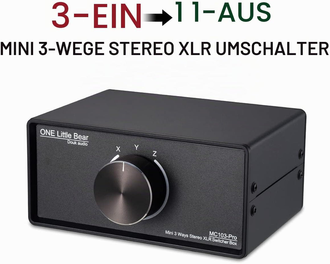 Nobsound 3-IN-1-OUT XLR Audio Switch ; Balanced Audio Converter ; 3-Way Stereo Passive Audio Selecto