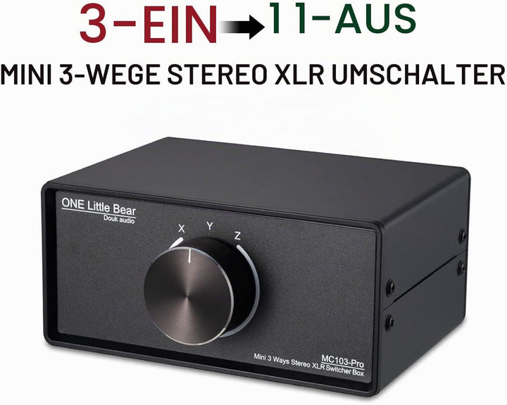 Nobsound 3-IN-1-OUT XLR Audio Switch ; Balanced Audio Converter ; 3-Way Stereo Passive Audio Selecto