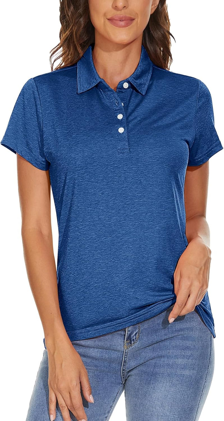 MAGCOMSEN Damen Poloshirts Kurzarm Polohemd Schnelltrocknend Golf Tennis Shirts Leicht Sport T-Shirt