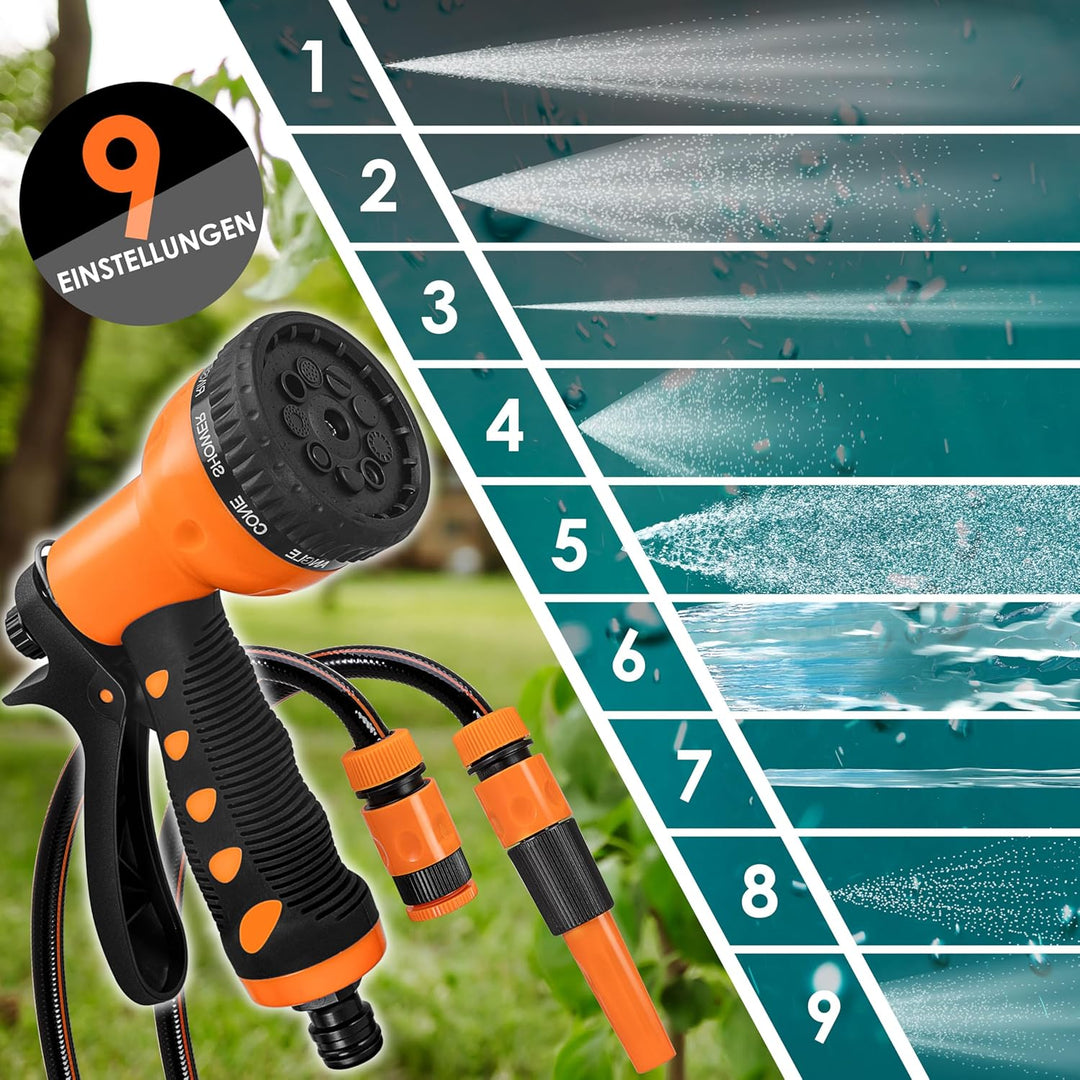 KESSER® Schlauchtrommel 30+2m Schlauchaufroller Wasser | Multi-Handbrause | 180° Schwenkbar | Aufwic