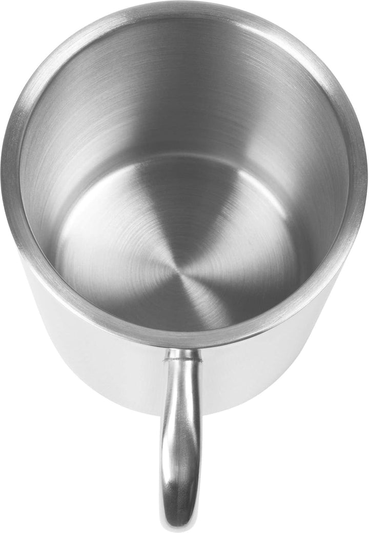 Camping Edelstahl Geschirrset 2X Besteckset + 2X Teller + 2X Tasse Silver mit Griff OneSize, Silver