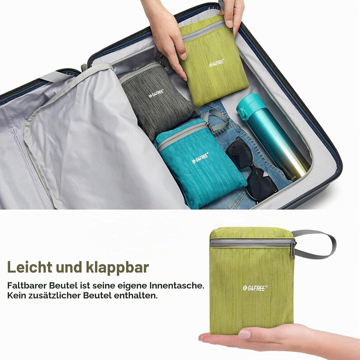 G4Free 10/15/20L Faltbarer Rucksack Klein, Wanderrucksack Leicht, Tagesrucksack Damen Herren für Wan