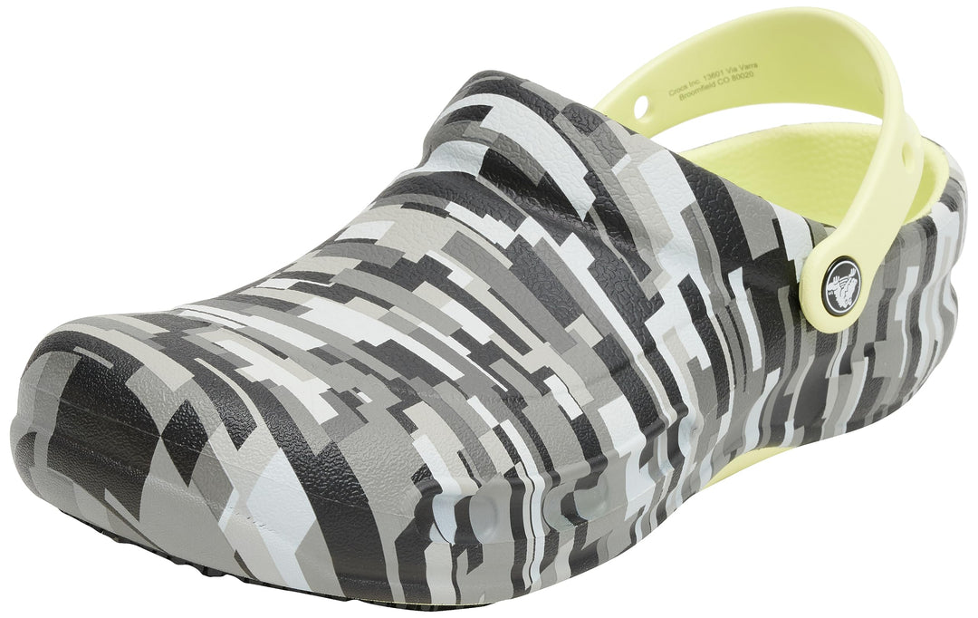 Crocs Unisex Bistro Graphic Clogs 36/37 EU Black Lime, 36/37 EU Black Lime