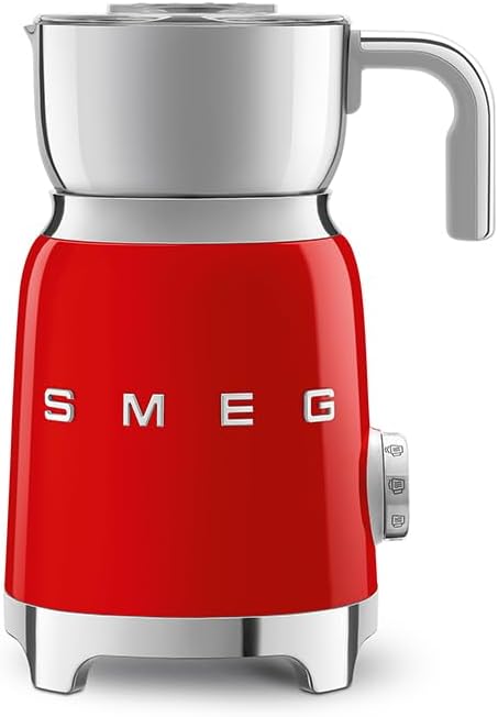 SMEG, Milchaufschäumer MFF11RDEU, mit Induktionssystem, 6 voreingestellte Programme, hochwertiges De