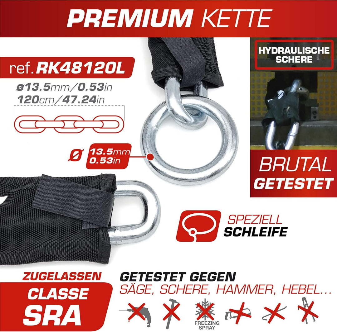 RADIKAL RK48120L Motorradschloss Diebstahlsicherung Vorhängeschloss Motorrad Mini U Hoch Sicherheits