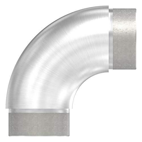 90° Rohrbogen rund, für Rohr 48.3 x 2.0mm, V2A Edelstahl, Silber