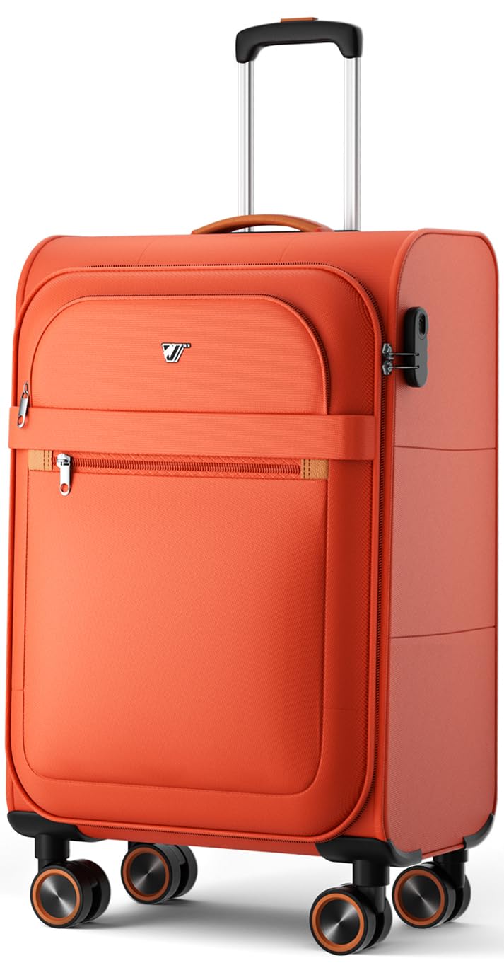 Weichschalen Handgepäck Koffer klein 55x35x23cm - Stoff Koffer Trolley - Leicht Reisekoffer mit 4 Ro
