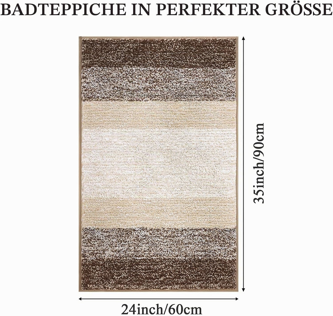 Enyhom Super Weich Badematten Kaffee Mikrofaser Hochflor Badezimmerteppich rutschfeste Maschinenwasc
