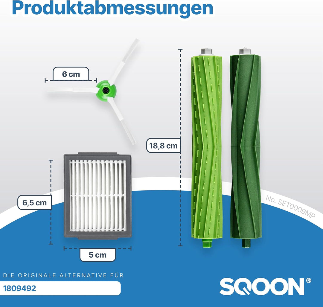 Serviceset XL geeignet für iRobot Roomba i3, i3+, i7, i7+, i4, i6, i6+, i8, i8+, E5, E6, E7, 2x dopp