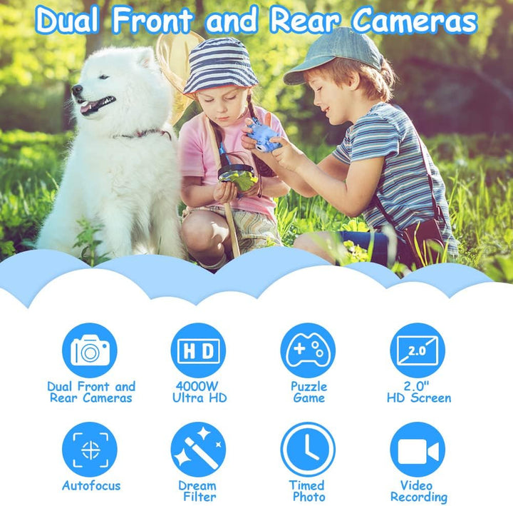 OSDUE Kinderkamera, 2.0”Display Digitalkamera Kinder, 1080P HD Eingebaute 32GB SD-Karte Selfie Digit