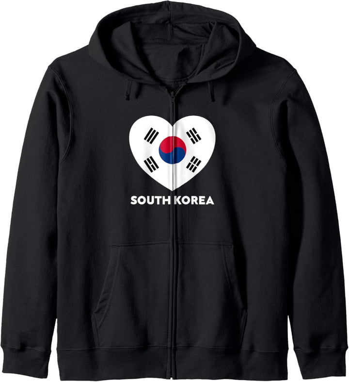South Korea Flag Herz Kapuzenjacke