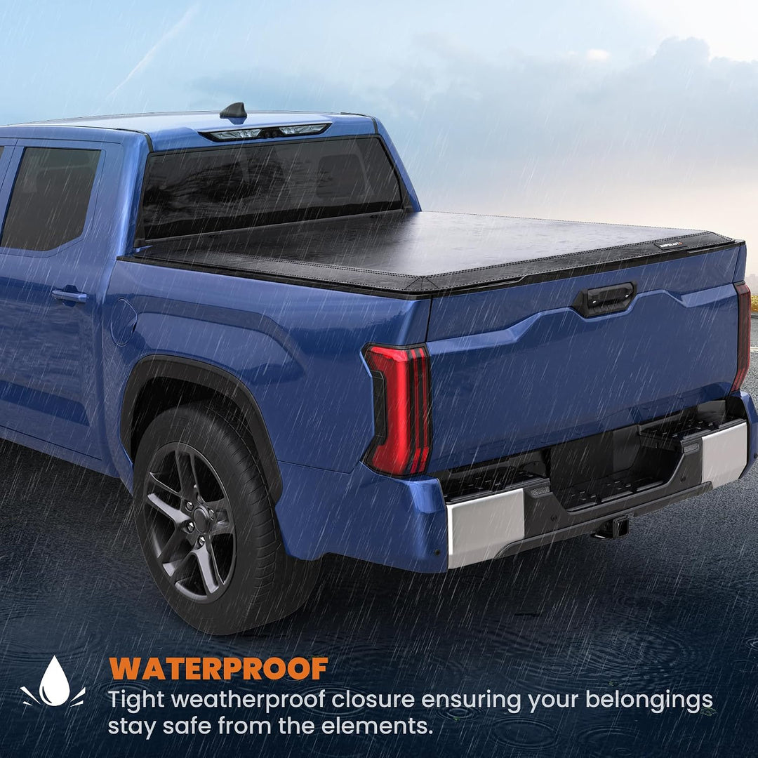 KUIPERAUTO Soft Tri Truck Bed Tonneau Cover Compatible for 2005–2015 Toyota Tacoma 1.5 m 152 cm Falt