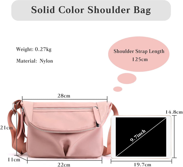 PORRASSO Damen Schultertasche Casual Umhängetasche Nylon Multi Tasche Handtasche Frauen Crossbody Ba