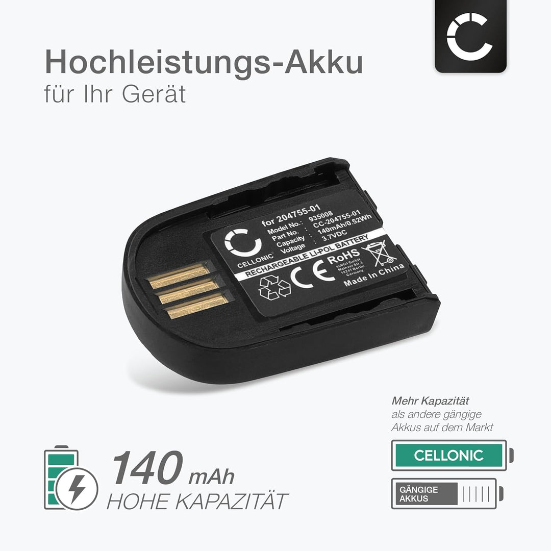 CELLONIC, Akku für Headset kompatibel mit Plantronics Savi W740, Savi 440, Savi 740 (140mAh, 3.7V) 2