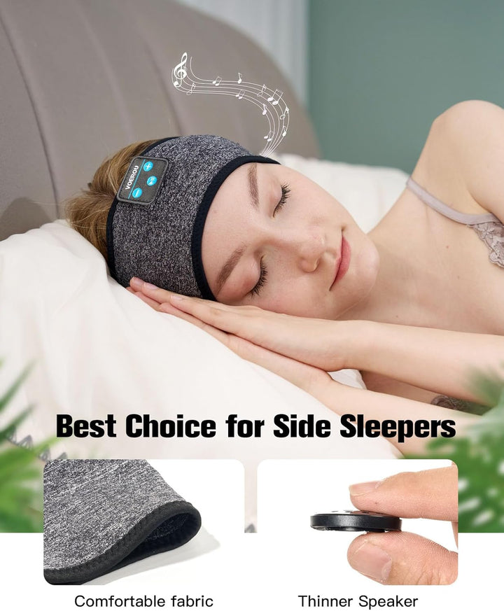 Voerou Cuffie per dormire Con Fascia Bluetooth, cuffie Wireless Comfy Band, cuffie per dormire Con a