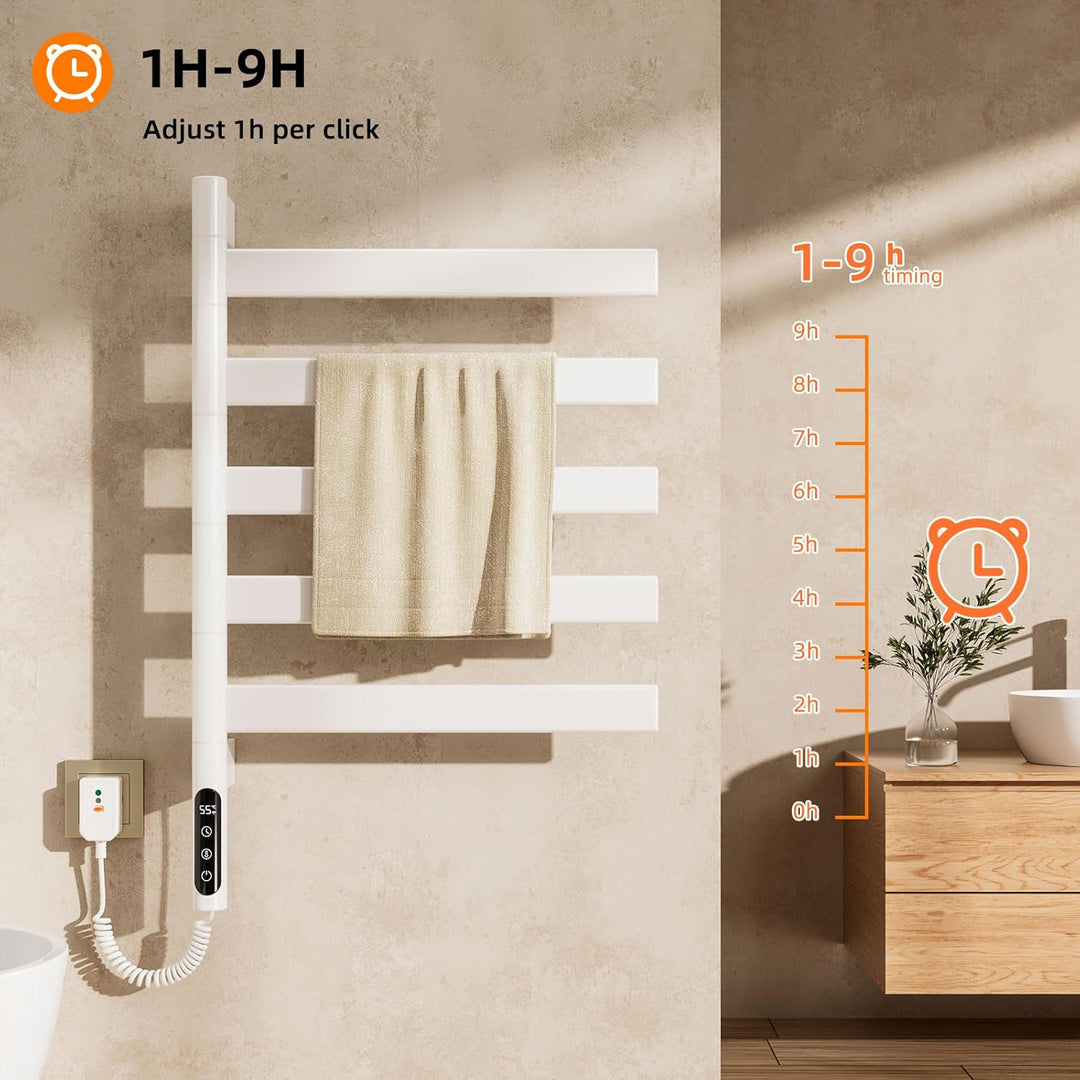 Handtuchheizkörper 180° Drehung Elektrisch Handtuchwärmer Handtuchtrockner 450×680mm 120W Weiss Elek