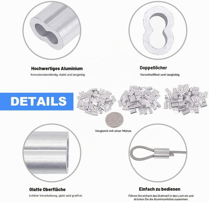 Glarks Drahtseil-Crimpzange bis zu 2,2 mm, Drahtseilwickler, Crimpzange zum Angeln, Crimpzange mit 1