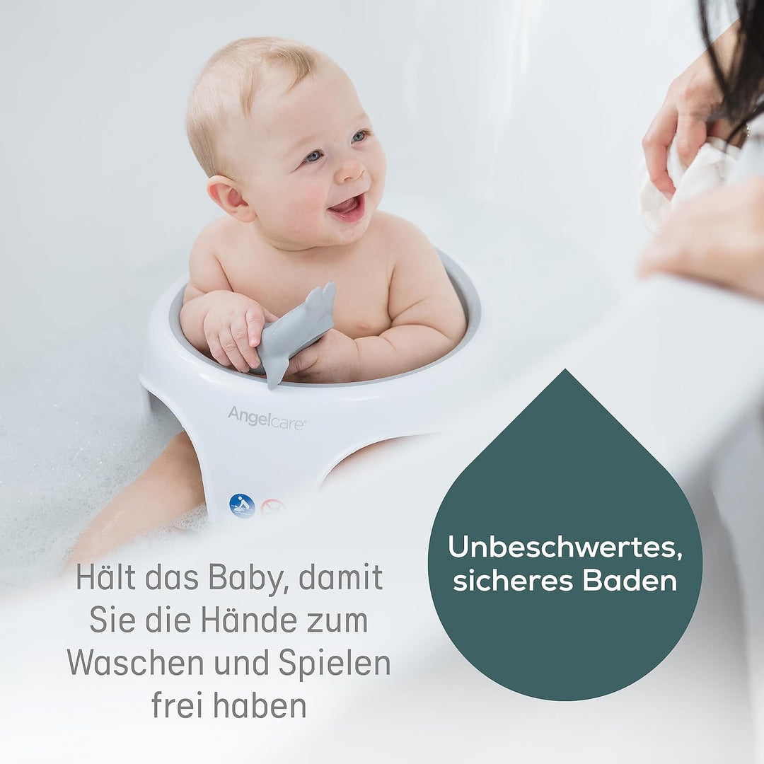 Angelcare ergonomischer Badering für die grosse Badewanne oder Dusche & Munchkin Aufbewahrungskorb f